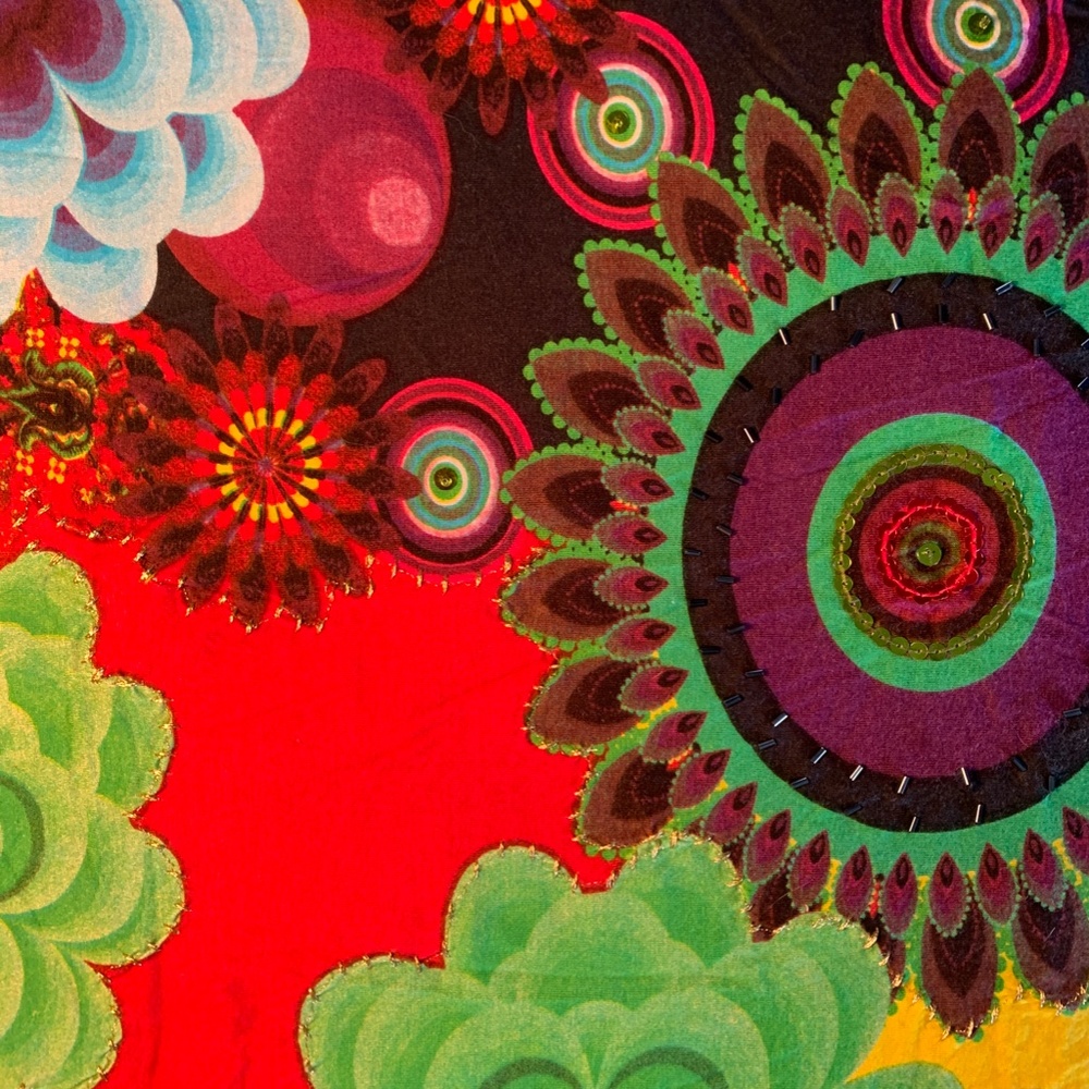 Desigual Red and Green Dress - Picture 2 of 12